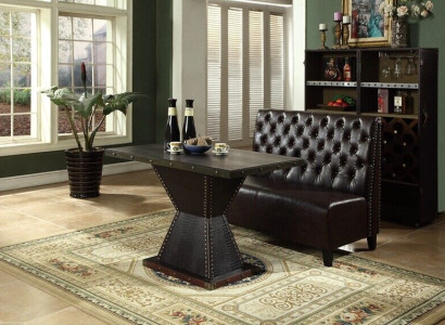 Chesterfield Sofa Stool Couch Bench seat Brown Waiting Room Living room Office Sofas